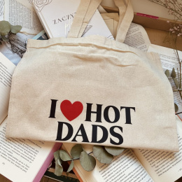 Torba bawełniana, kolor beżowy - I love hot dads [na zamówienie]