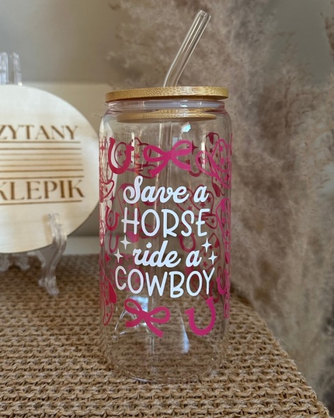 Kubek z bambusową pokrywką - save a horse ride a cowboy Kubek z bambusową pokrywką - save a horse ride a cowboy